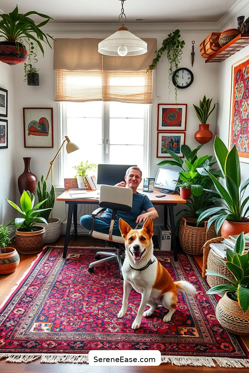 23 Ways to Create a Bold Bright Bohemian Style Home Office 15 Incorporate Global Decor for 23 Ways to Create a Bold Bright Bohemian Style Home Office