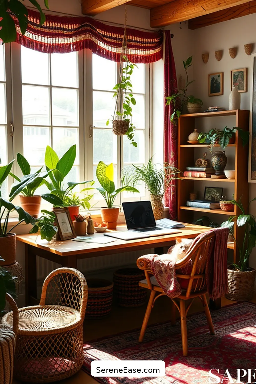 23 Ways to Create a Bold Bright Bohemian Style Home Office 4 Incorporate Natural Elements for 23 Ways to Create a Bold Bright Bohemian Style Home Office