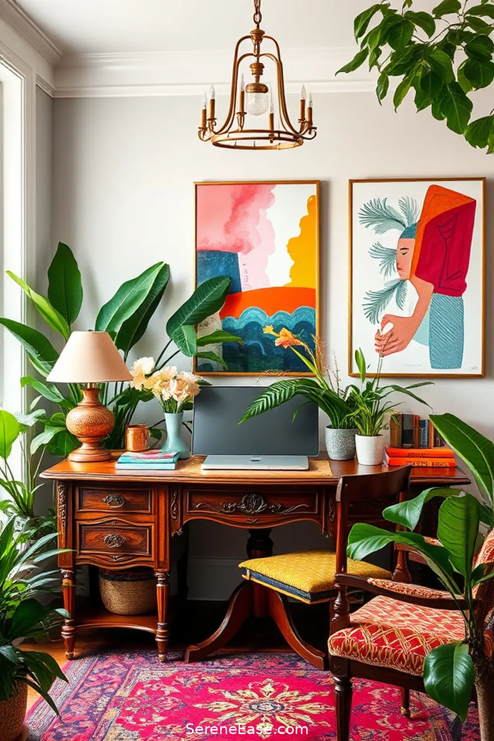 23 Ways to Create a Bold Bright Bohemian Style Home Office 10 Mix Vintage and Modern Pieces for 23 Ways to Create a Bold Bright Bohemian Style Home Office