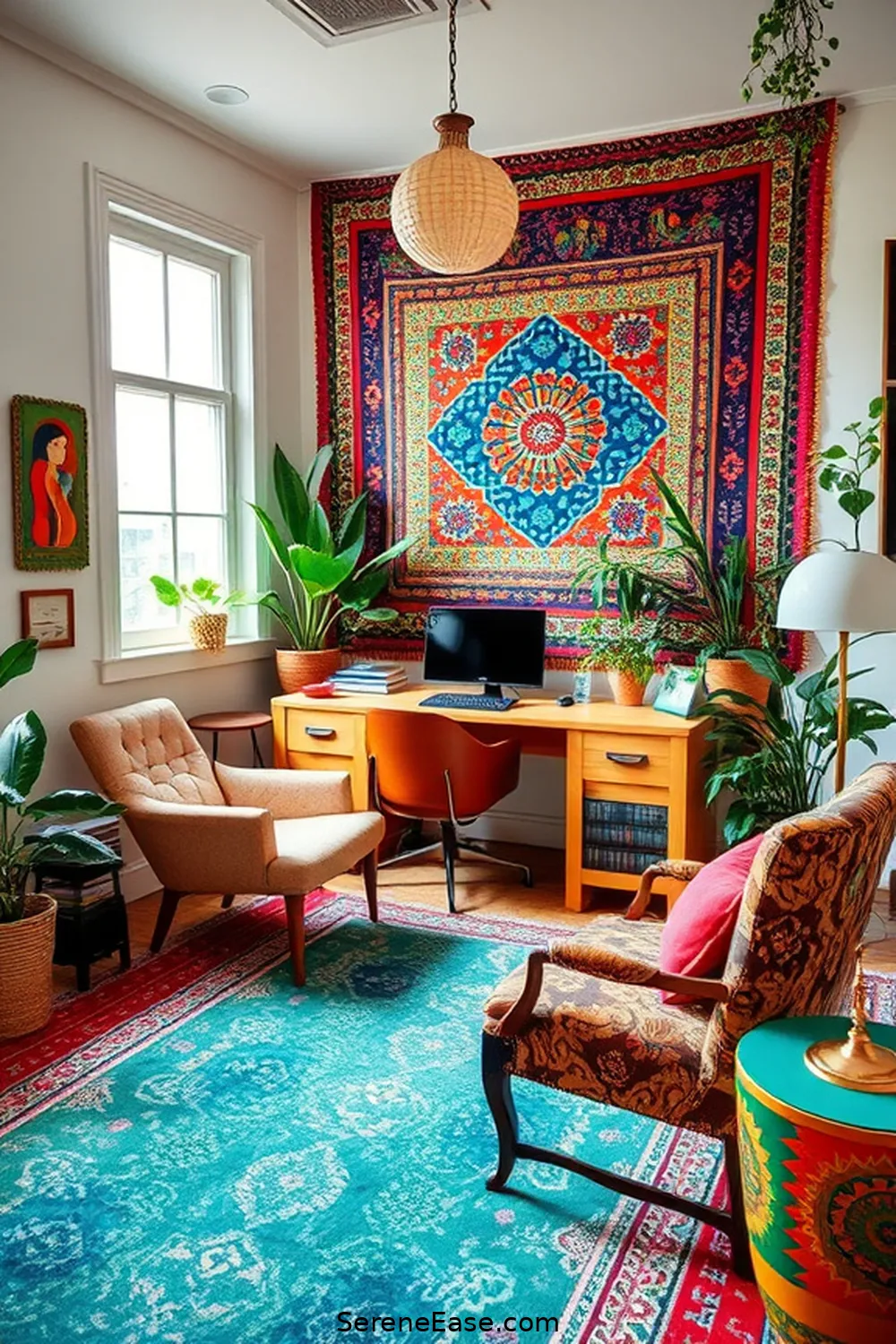 23 Ways to Create a Bold Bright Bohemian Style Home Office 5 Use Eclectic Furniture for 23 Ways to Create a Bold Bright Bohemian Style Home Office