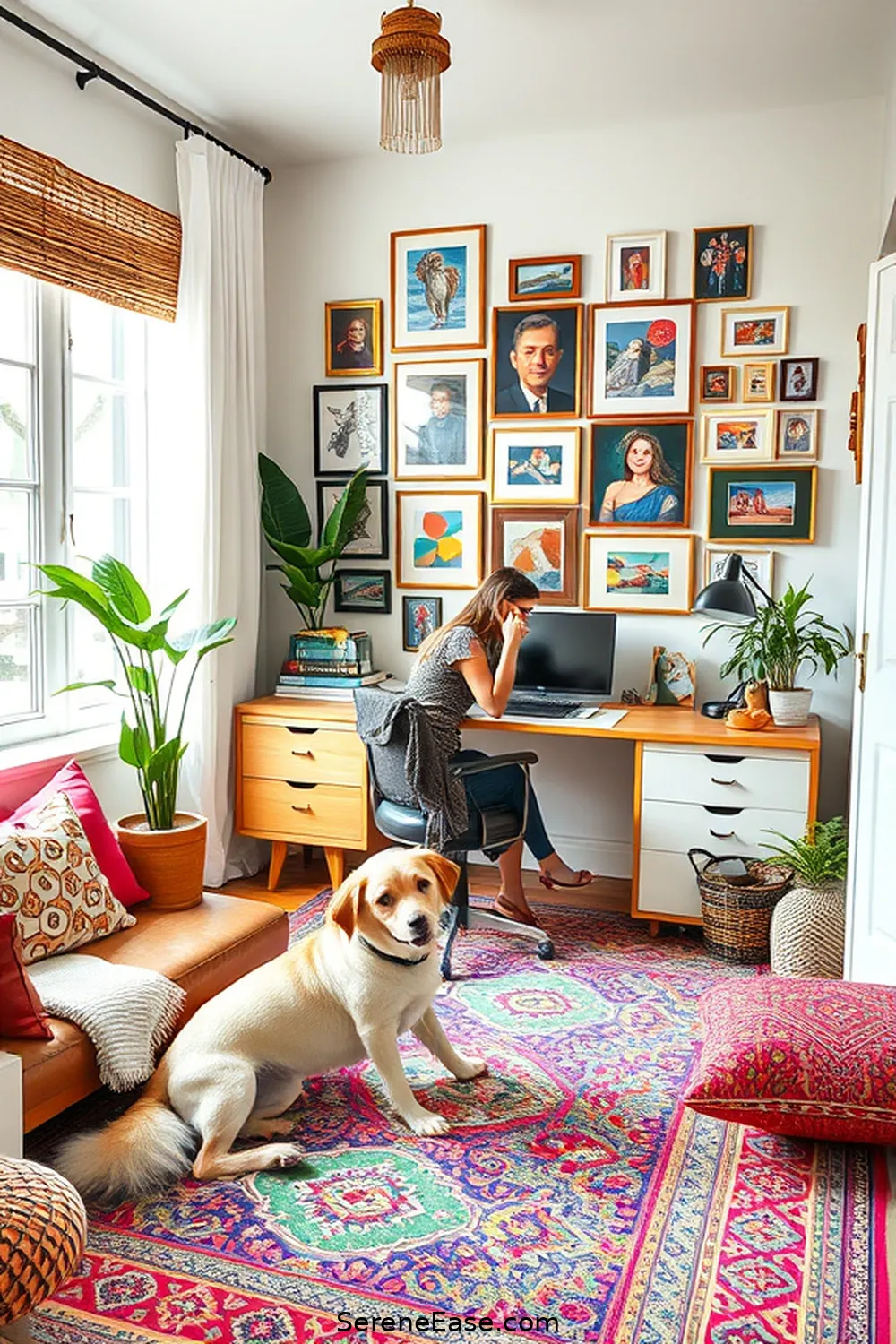 23 Ways to Create a Bold Bright Bohemian Style Home Office 8 Utilize Bold Patterns for 23 Ways to Create a Bold Bright Bohemian Style Home Office