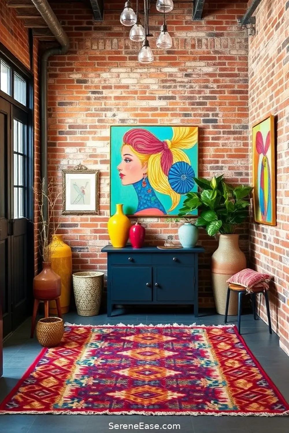 23 Ways to Create a Bold Bright Industrial Style Entryway 17 Add a Pop of Color With Accessories for 23 Ways to Create a Bold Bright Industrial Style Entryway