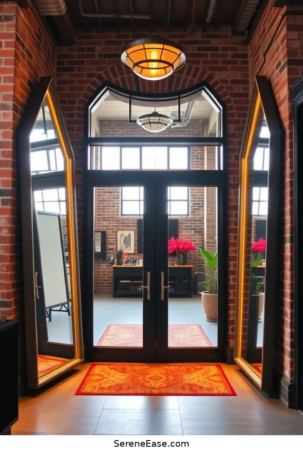 23 Ways to Create a Bold Bright Industrial Style Entryway 14 Display Industrial-Inspired Mirrors for 23 Ways to Create a Bold Bright Industrial Style Entryway