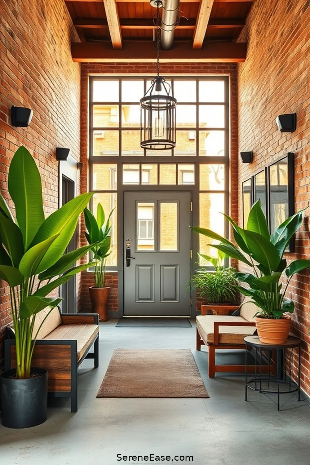 23 Ways to Create a Bold Bright Industrial Style Entryway 2 Embrace Raw Materials With Exposed Brick Walls for 23 Ways to Create a Bold Bright Industrial Style Entryway