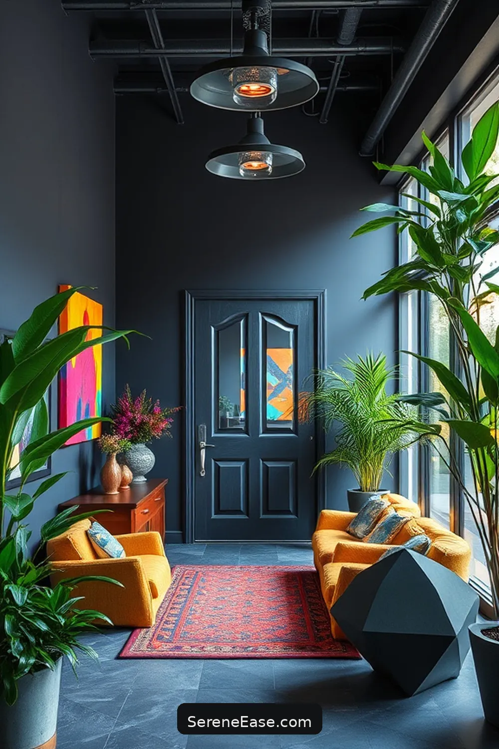 23 Ways to Create a Bold Bright Industrial Style Entryway 3 Incorporate Colorful Metal Accents for 23 Ways to Create a Bold Bright Industrial Style Entryway