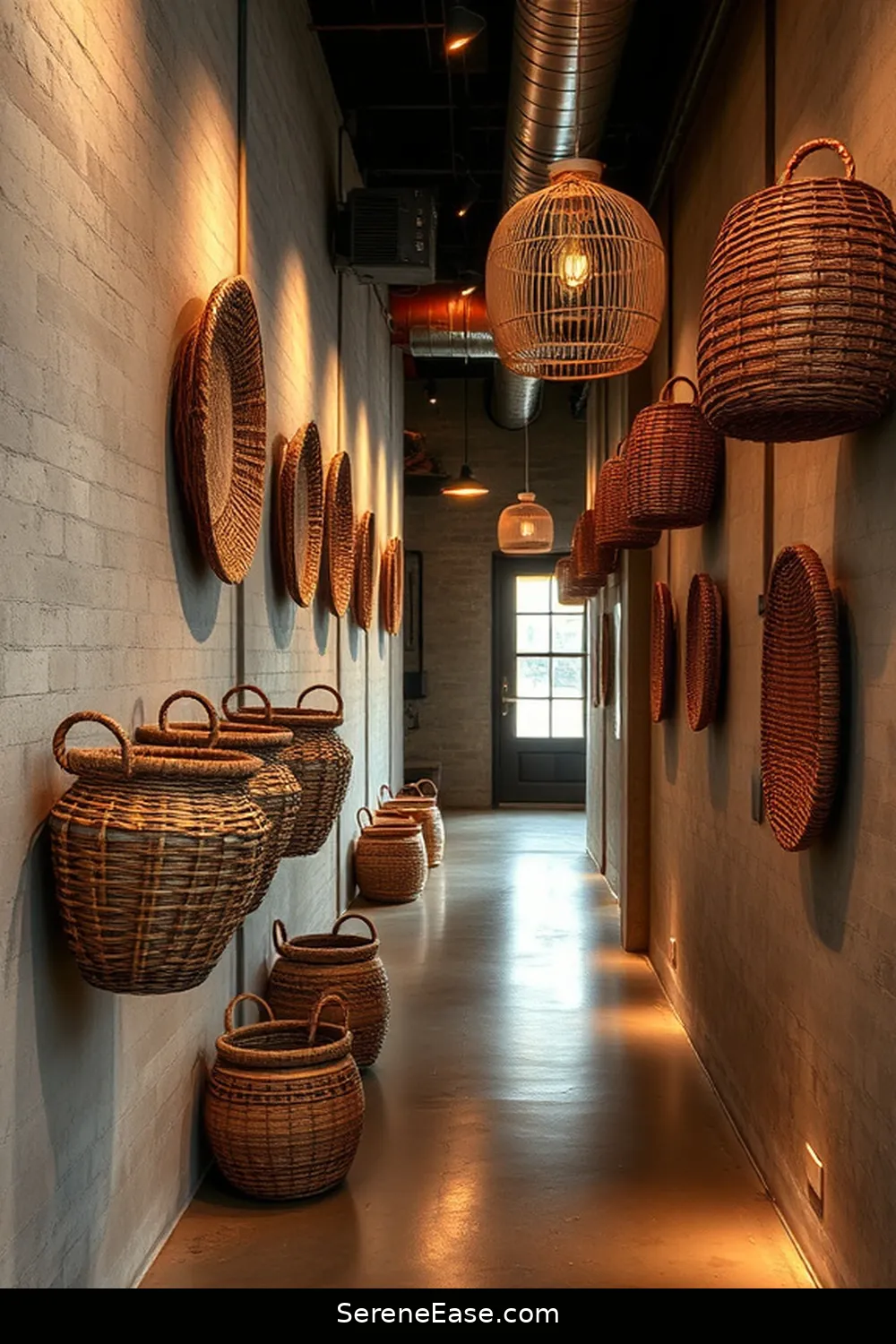23 Ways to Incorporate Earth Tones in Industrial Style Hallways 11 Incorporate Woven Baskets for 23 Ways to Incorporate Earth Tones in Industrial Style Hallways
