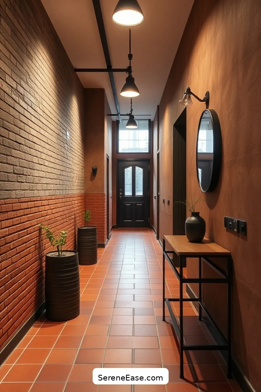 23 Ways to Incorporate Earth Tones in Industrial Style Hallways 7 Install Clay or Terracotta Tiles for 23 Ways to Incorporate Earth Tones in Industrial Style Hallways