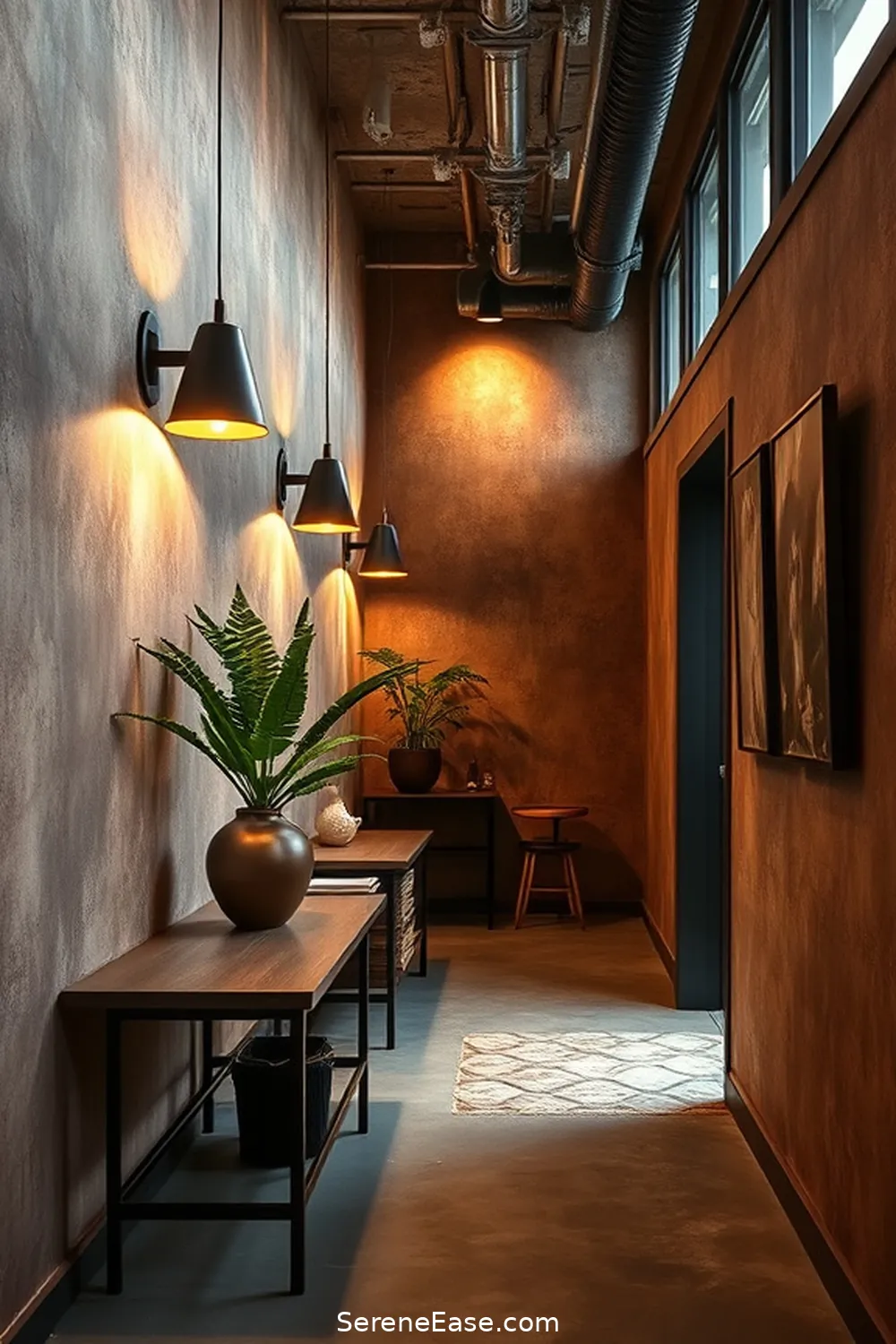 23 Ways to Incorporate Earth Tones in Industrial Style Hallways 12 Use Earth Tone Wallpaper for 23 Ways to Incorporate Earth Tones in Industrial Style Hallways