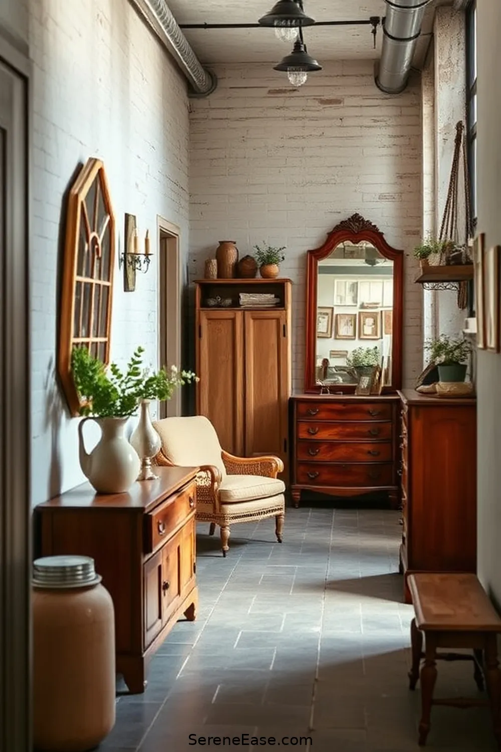 23 Ways to Incorporate Earth Tones in Industrial Style Hallways 15 Utilize Vintage Finds for 23 Ways to Incorporate Earth Tones in Industrial Style Hallways