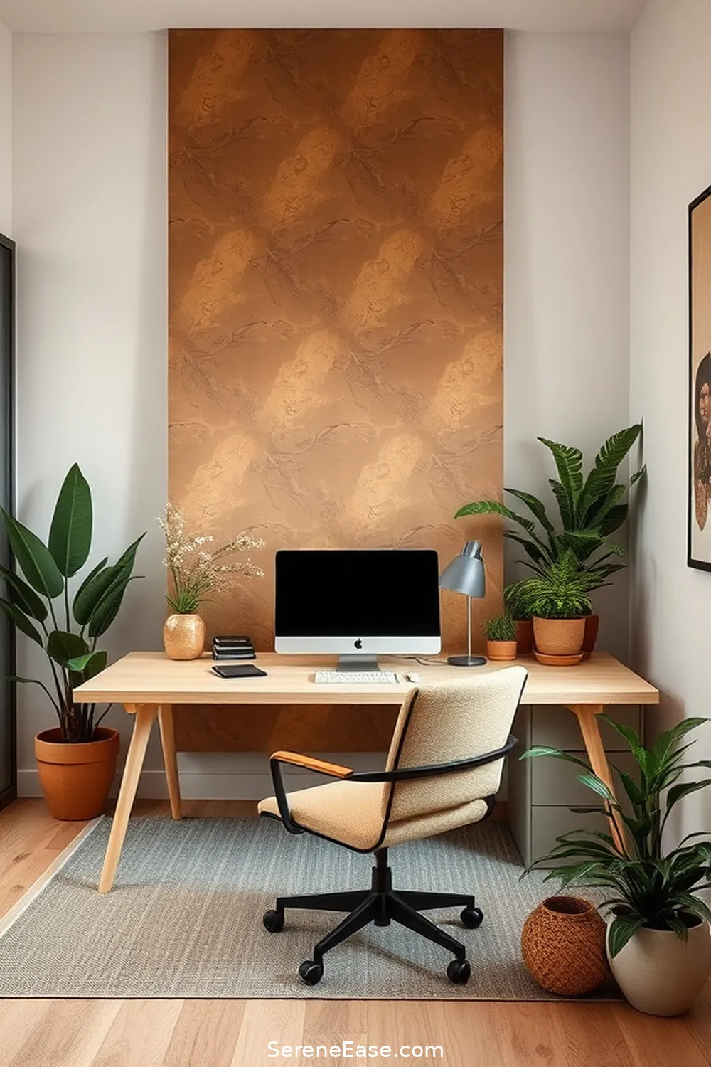 23 Ways to Incorporate Earth Tones in Minimalist Home Office Style 16 Create a Feature Wall With Earth Tones for 23 Ways to Incorporate Earth Tones in Minimalist Home Office Style