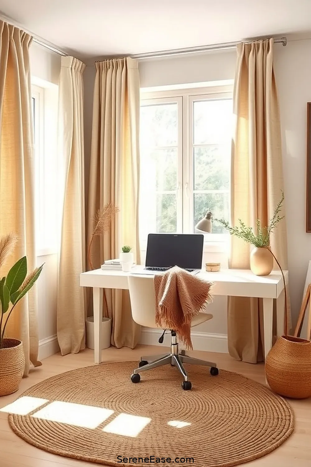 23 Ways to Incorporate Earth Tones in Minimalist Home Office Style 4 Incorporate Natural Textiles for 23 Ways to Incorporate Earth Tones in Minimalist Home Office Style