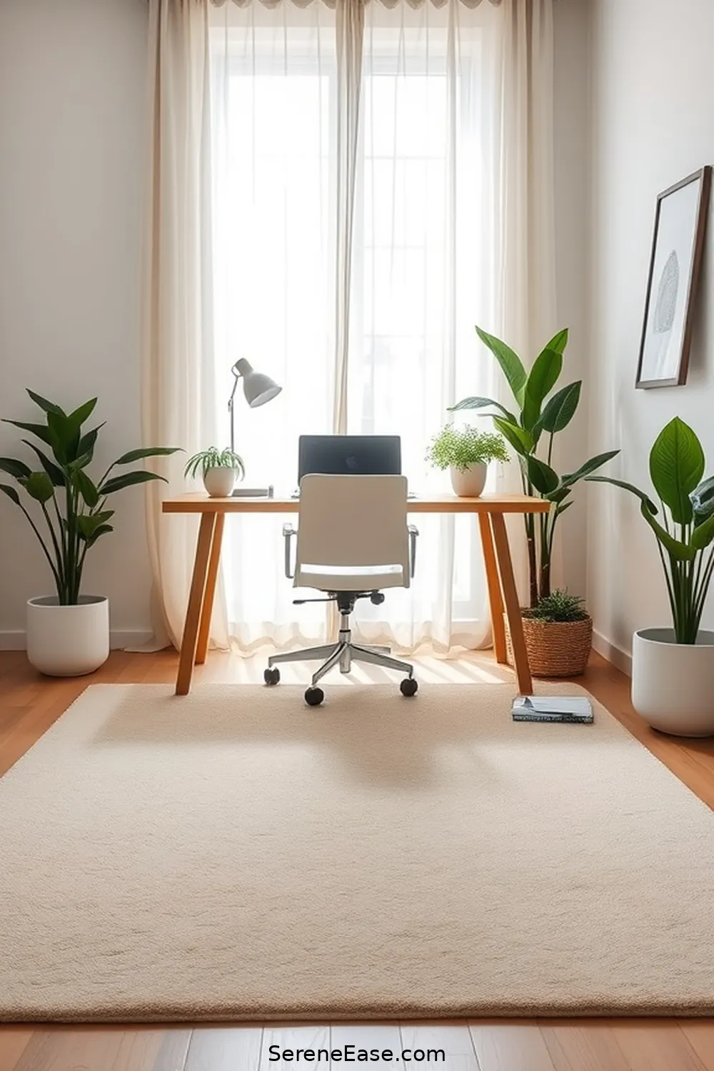23 Ways to Incorporate Earth Tones in Minimalist Home Office Style 13 Incorporate a Neutral Area Rug for 23 Ways to Incorporate Earth Tones in Minimalist Home Office Style