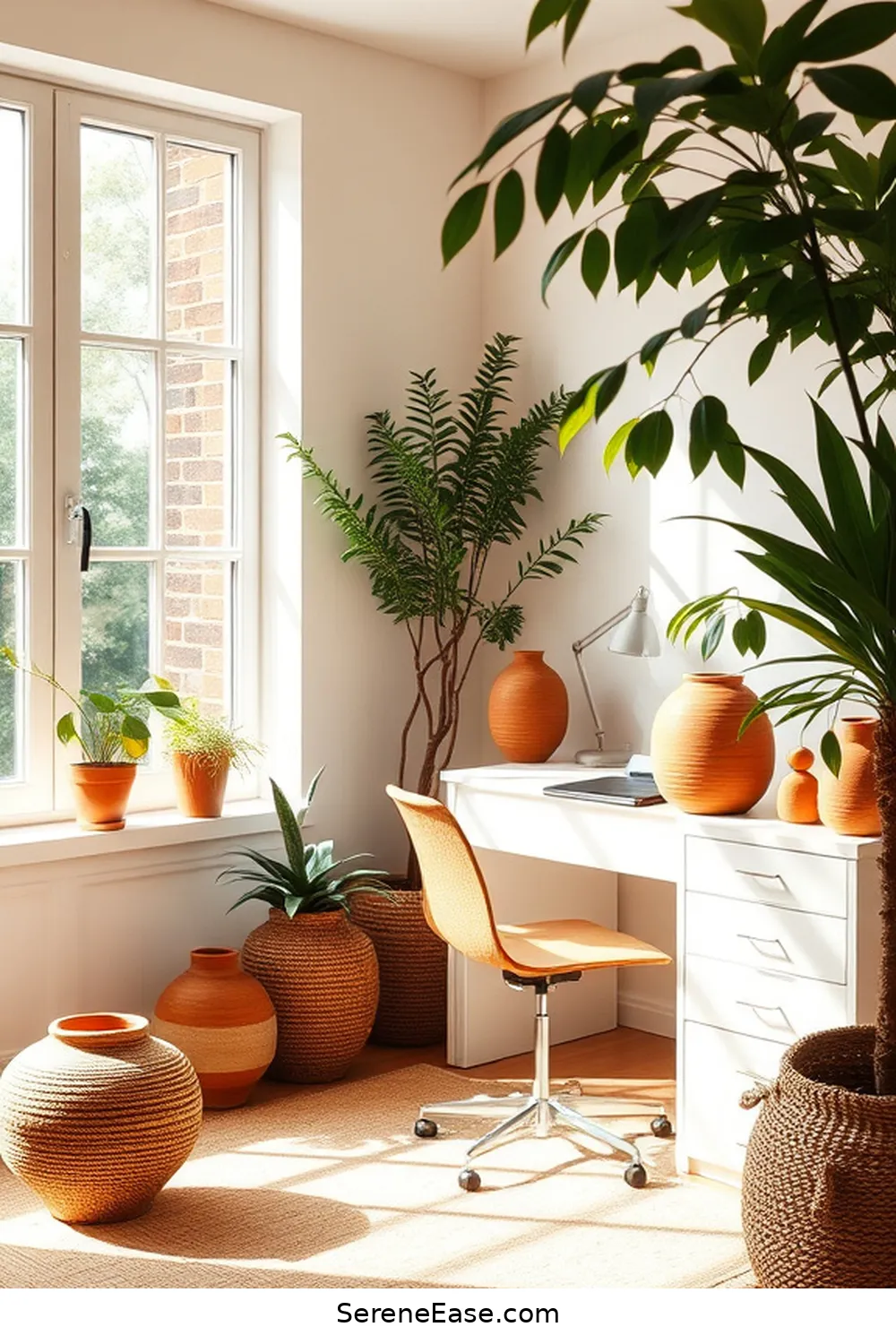 23 Ways to Incorporate Earth Tones in Minimalist Home Office Style 8 Opt for Terracotta or Clay Decor for 23 Ways to Incorporate Earth Tones in Minimalist Home Office Style