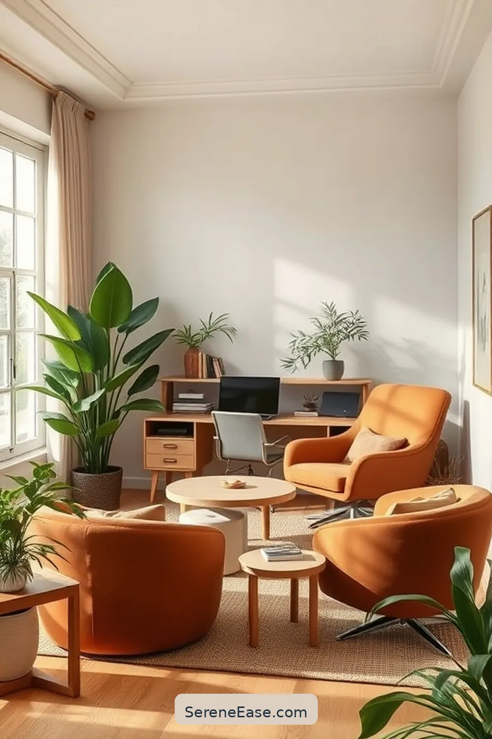 23 Ways to Incorporate Earth Tones in Minimalist Home Office Style 12 Use Soft, Organic Shapes in Furniture for 23 Ways to Incorporate Earth Tones in Minimalist Home Office Style