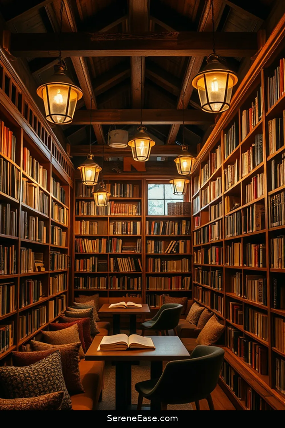 23 Ways to Incorporate Earth Tones in Rustic Library Style 11 10. Install Warm Lighting Fixtures for 23 Ways to Incorporate Earth Tones in Rustic Library Style