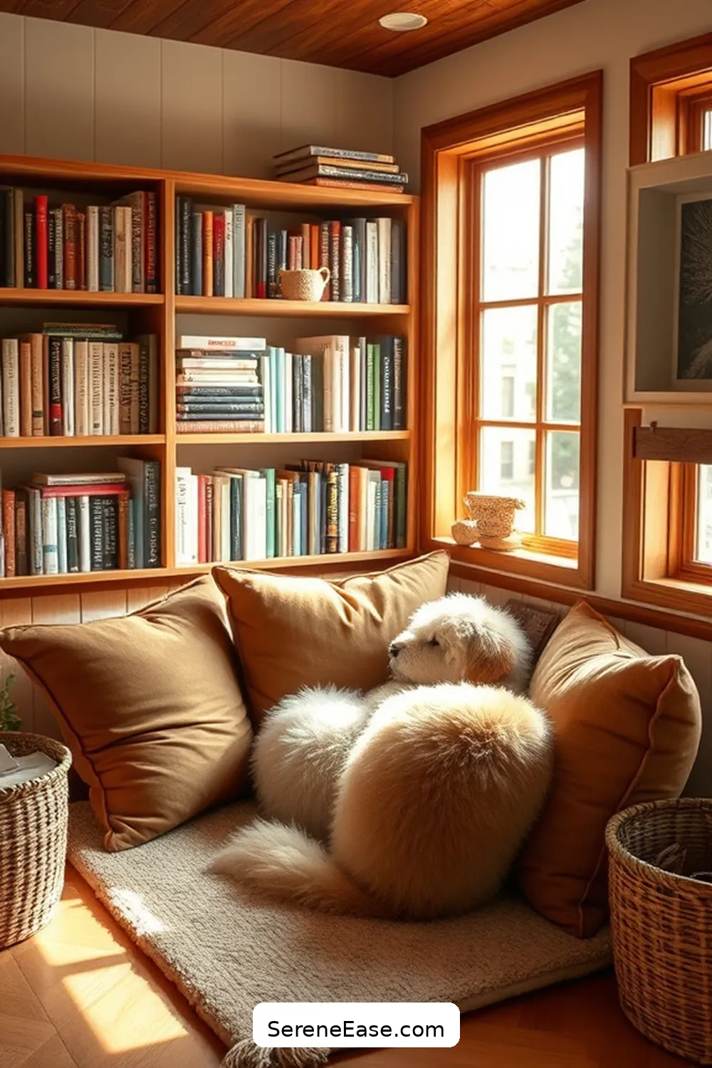 23 Ways to Incorporate Earth Tones in Rustic Library Style 12 11. Create a Reading Nook for 23 Ways to Incorporate Earth Tones in Rustic Library Style