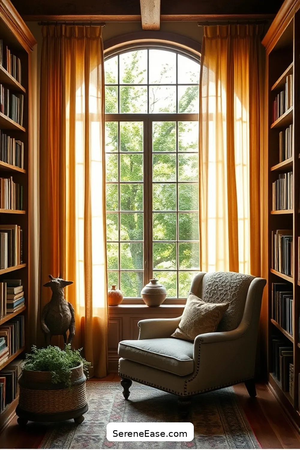 23 Ways to Incorporate Earth Tones in Rustic Library Style 13 12. Use Earth Tone Curtains for 23 Ways to Incorporate Earth Tones in Rustic Library Style