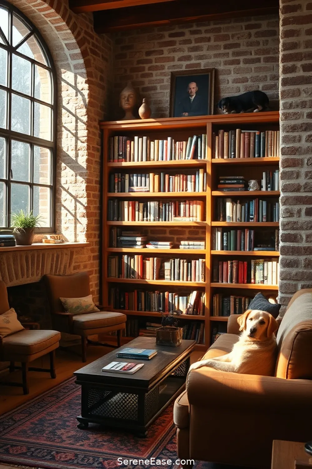 23 Ways to Incorporate Earth Tones in Rustic Library Style 9 8. Utilize Stone or Brick Elements for 23 Ways to Incorporate Earth Tones in Rustic Library Style