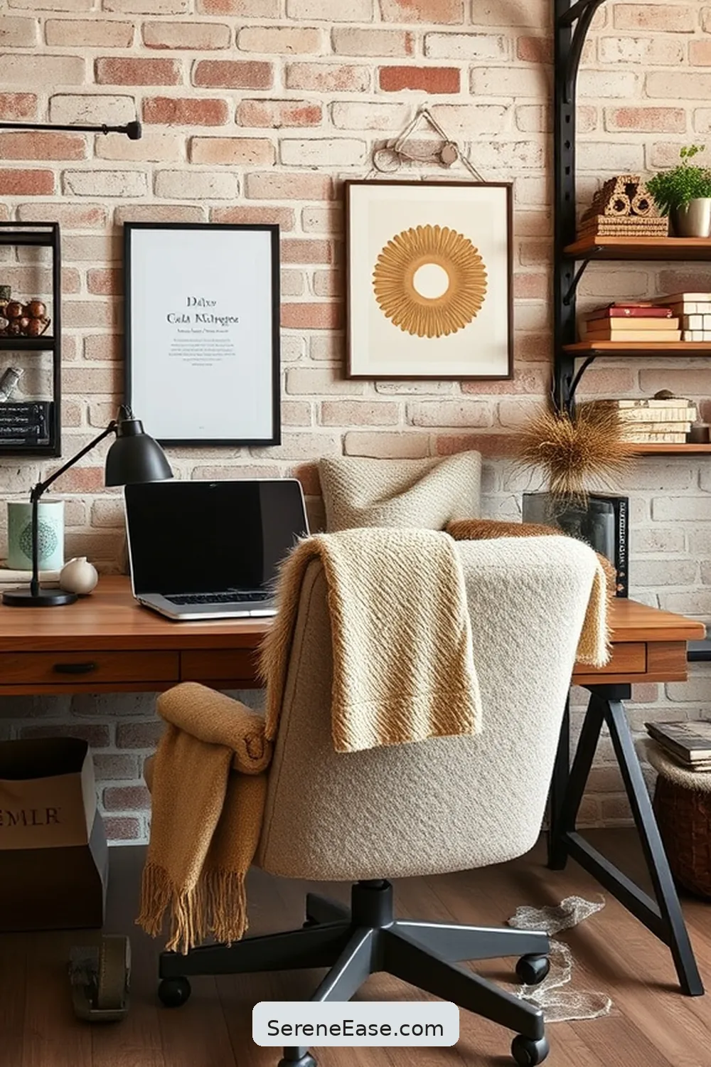 23 Ways to Incorporate Earth Tones in Your Industrial Home Office Style 6 Add Textured Fabrics for 23 Ways to Incorporate Earth Tones in Your Industrial Home Office Style