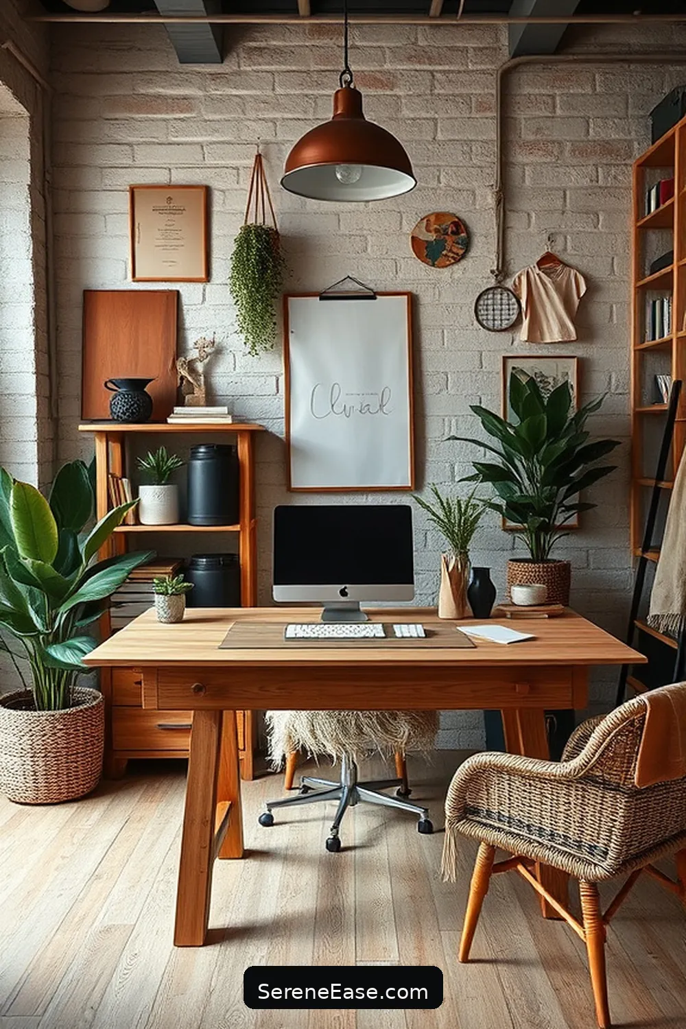 23 Ways to Incorporate Earth Tones in Your Industrial Home Office Style 21 Choose a Natural Wood Desk for 23 Ways to Incorporate Earth Tones in Your Industrial Home Office Style