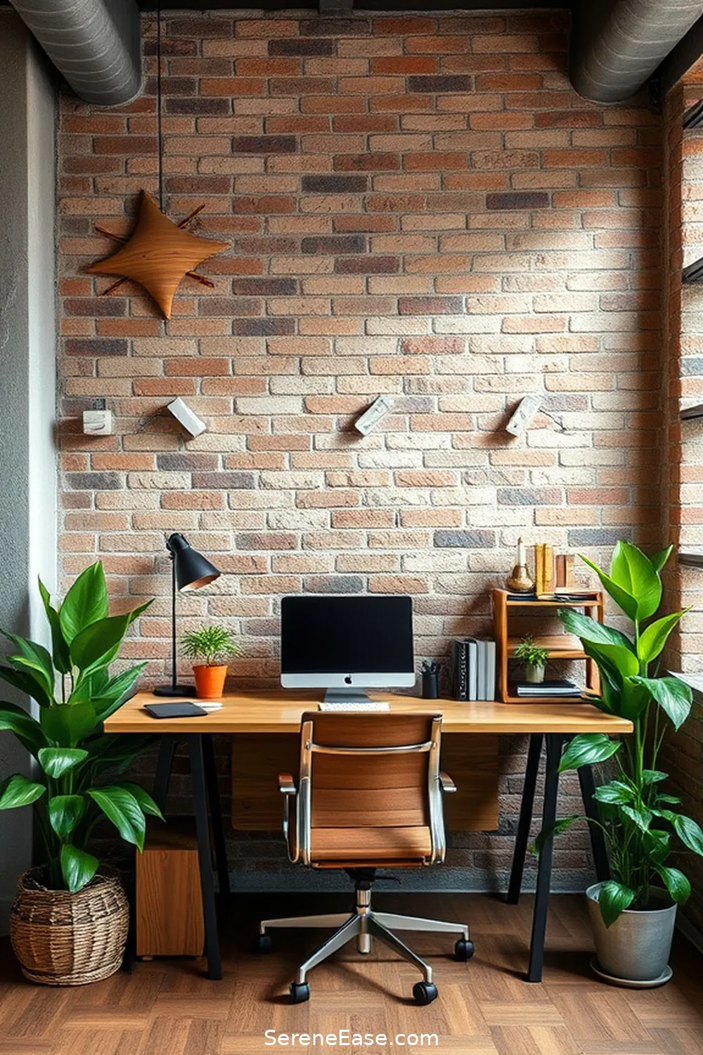 23 Ways to Incorporate Earth Tones in Your Industrial Home Office Style 15 Create a Feature Wall for 23 Ways to Incorporate Earth Tones in Your Industrial Home Office Style