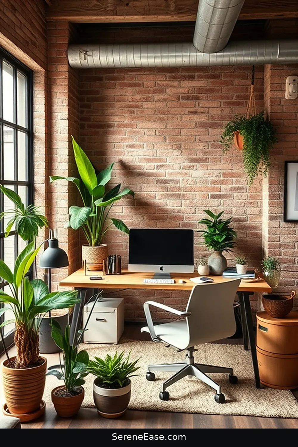23 Ways to Incorporate Earth Tones in Your Industrial Home Office Style 8 Incorporate Greenery and Plants for 23 Ways to Incorporate Earth Tones in Your Industrial Home Office Style