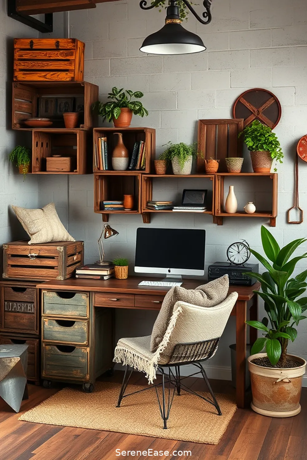 23 Ways to Incorporate Earth Tones in Your Industrial Home Office Style 19 Incorporate Vintage Finds for 23 Ways to Incorporate Earth Tones in Your Industrial Home Office Style