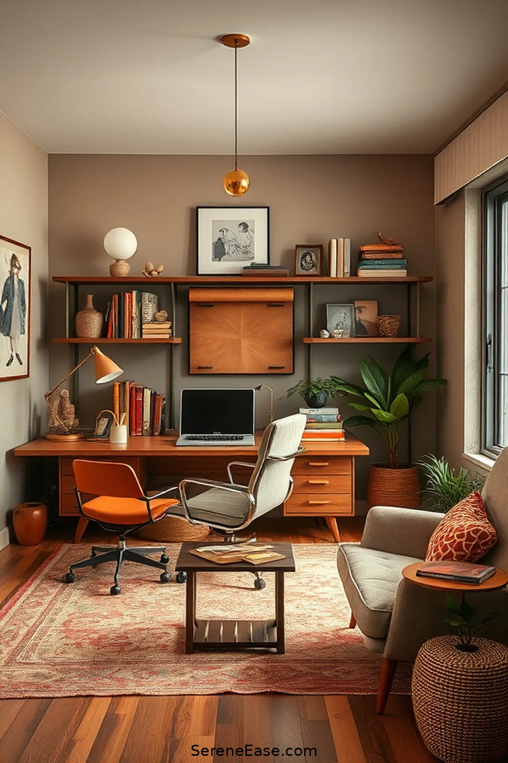23 Ways to Incorporate Earth Tones in Your Mid-Century Modern Home Office Style 12 Choose Warm Metallic Finishes for 23 Ways to Incorporate Earth Tones in Your Mid-Century Modern Home Office Style