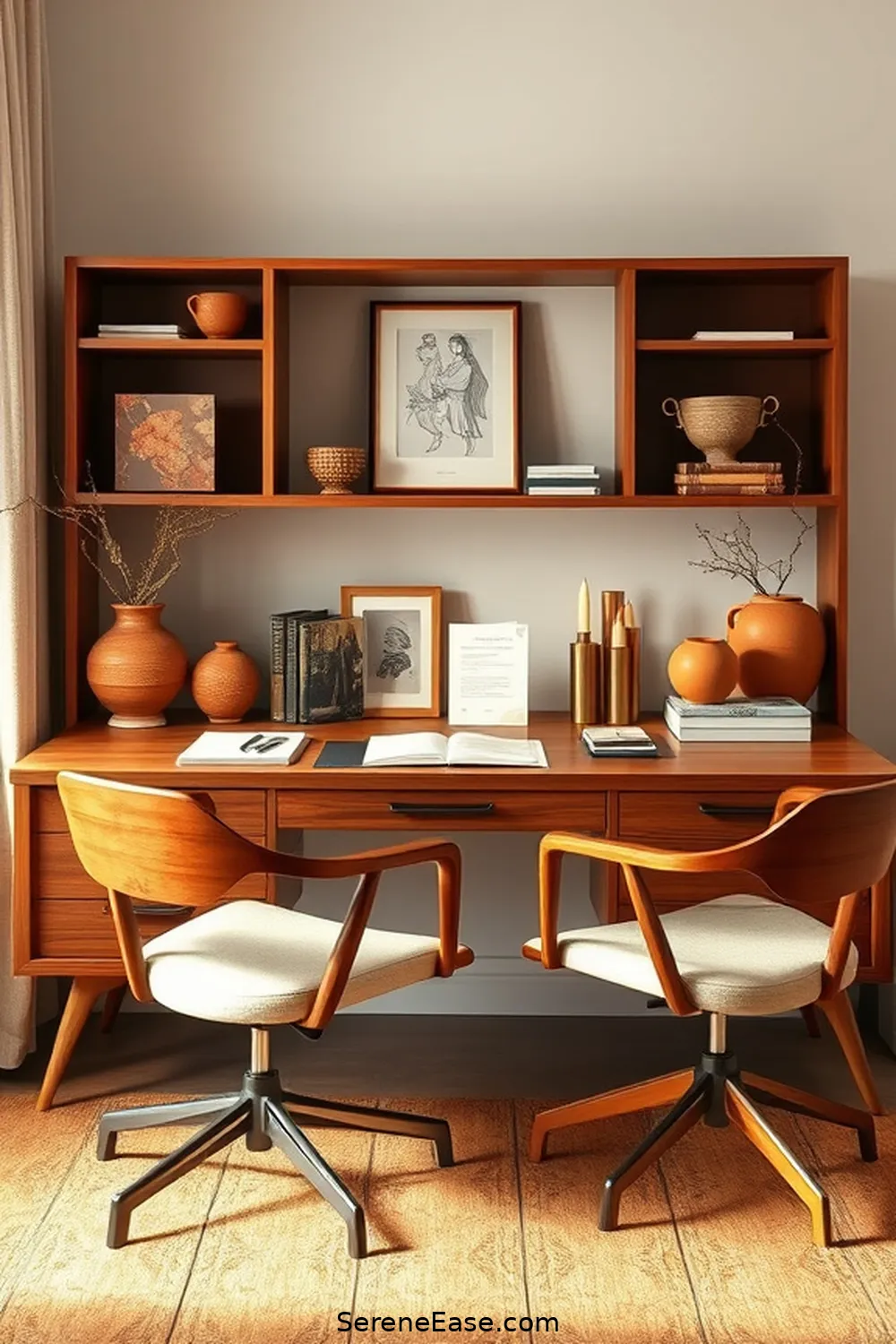 23 Ways to Incorporate Earth Tones in Your Mid-Century Modern Home Office Style 19 Use Earth-Tone Office Supplies for 23 Ways to Incorporate Earth Tones in Your Mid-Century Modern Home Office Style