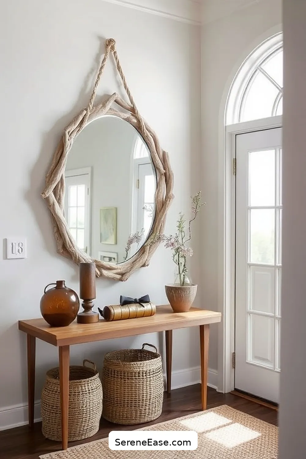 23 Ways to Incorporate Earth Tones in a Coastal Style Entryway 17 Add a Coastal-Inspired Mirror for 23 Ways to Incorporate Earth Tones in a Coastal Style Entryway