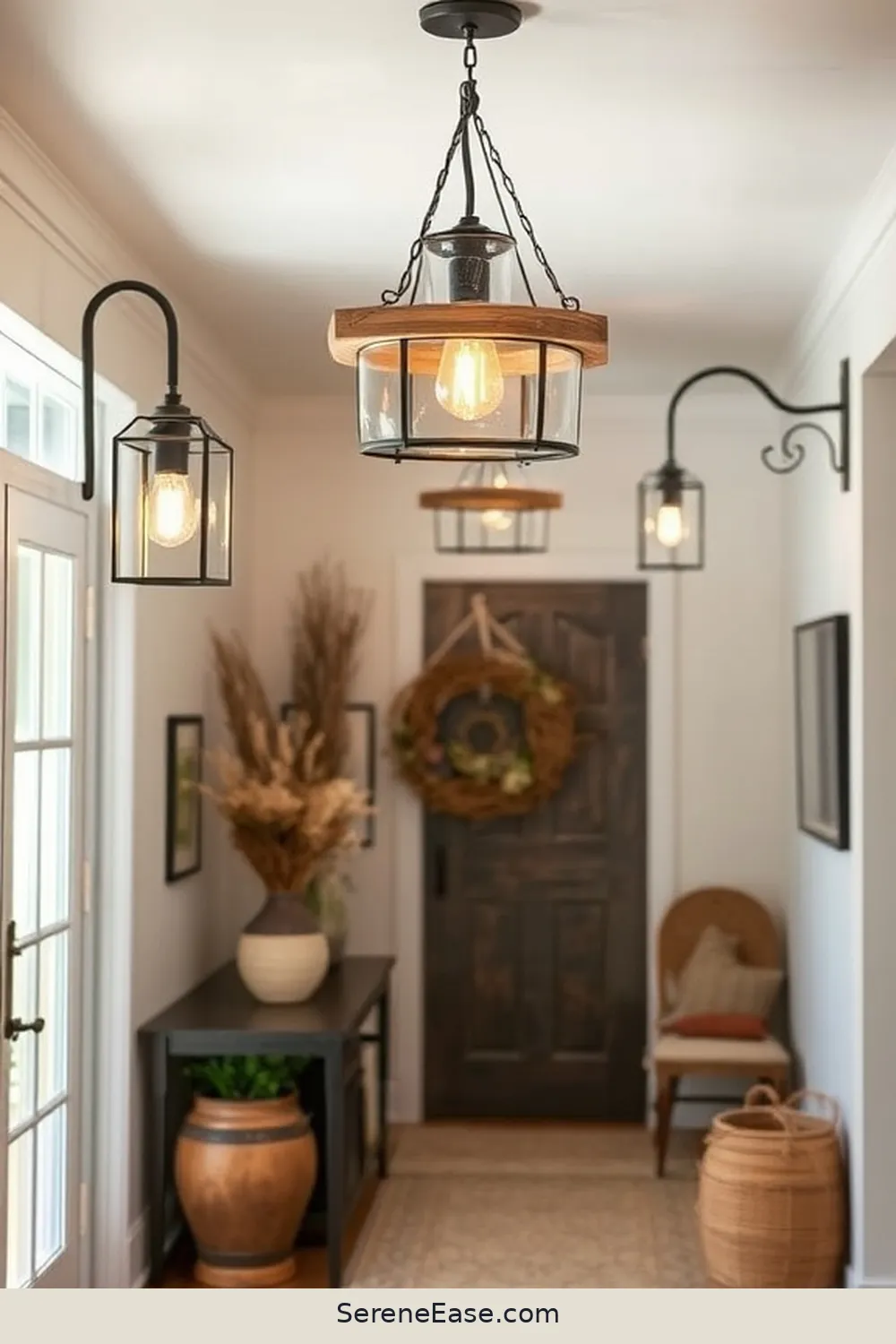 23 Ways to Incorporate Earth Tones in a Coastal Style Entryway 14 Choose Rustic Lighting Fixtures for 23 Ways to Incorporate Earth Tones in a Coastal Style Entryway