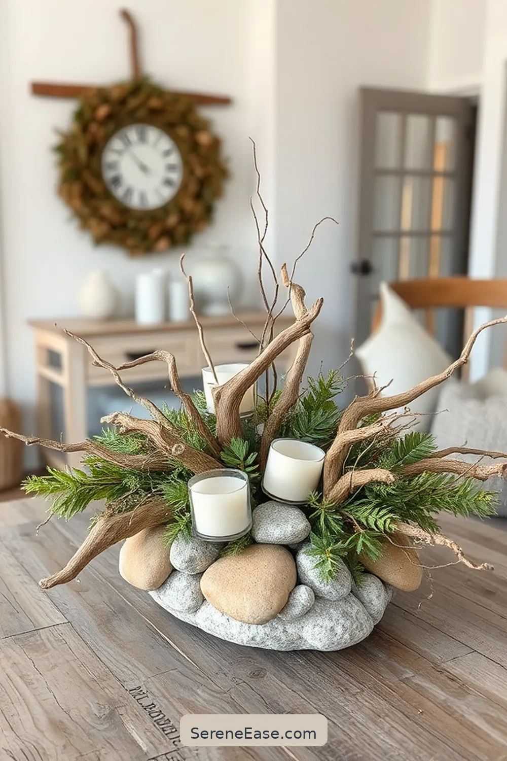 23 Ways to Incorporate Earth Tones in a Coastal Style Entryway 24 Create a Natural Centerpiece for 23 Ways to Incorporate Earth Tones in a Coastal Style Entryway