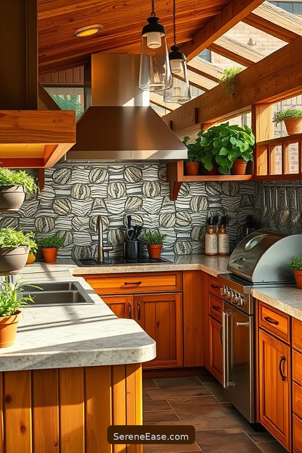 23 Ways to Incorporate Metallic Accents Into Your Rustic Outdoor Patio Style 19 Use Metallic Backsplashes in Outdoor Kitchens for 23 Ways to Incorporate Metallic Accents Into Your Rustic Outdoor Patio Style