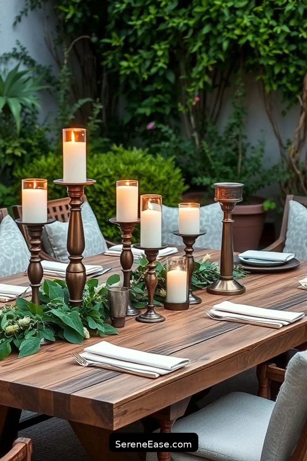 23 Ways to Incorporate Metallic Accents Into Your Rustic Outdoor Patio Style 11 Use Metallic Candle Holders for 23 Ways to Incorporate Metallic Accents Into Your Rustic Outdoor Patio Style