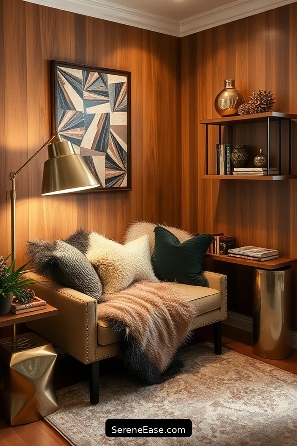 23 Ways to Incorporate Metallic Accents in a Modern Farmhouse Library Style 23 Incorporating Metallic Accessories in Reading Nooks for 23 Ways to Incorporate Metallic Accents in a Modern Farmhouse Library Style