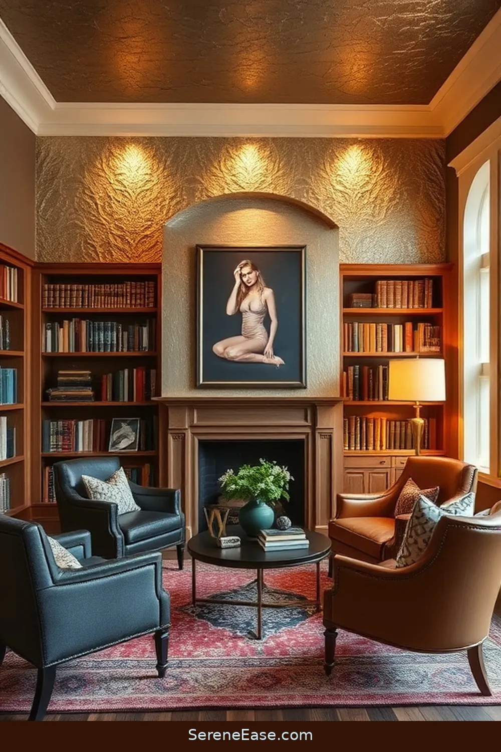 23 Ways to Incorporate Metallic Accents in a Modern Farmhouse Library Style 10 Textured Metallic Wall Treatments for 23 Ways to Incorporate Metallic Accents in a Modern Farmhouse Library Style