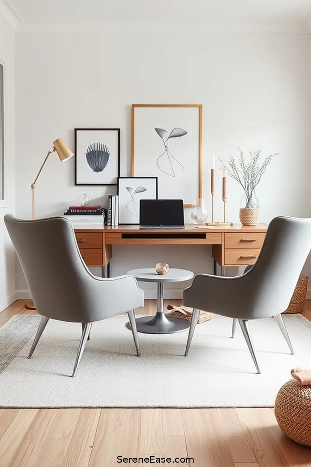 23 Ways to Incorporate Metallic Accents in a Scandinavian-Style Home Office 8 Accent Chairs With Metallic Legs for 23 Ways to Incorporate Metallic Accents in a Scandinavian-Style Home Office