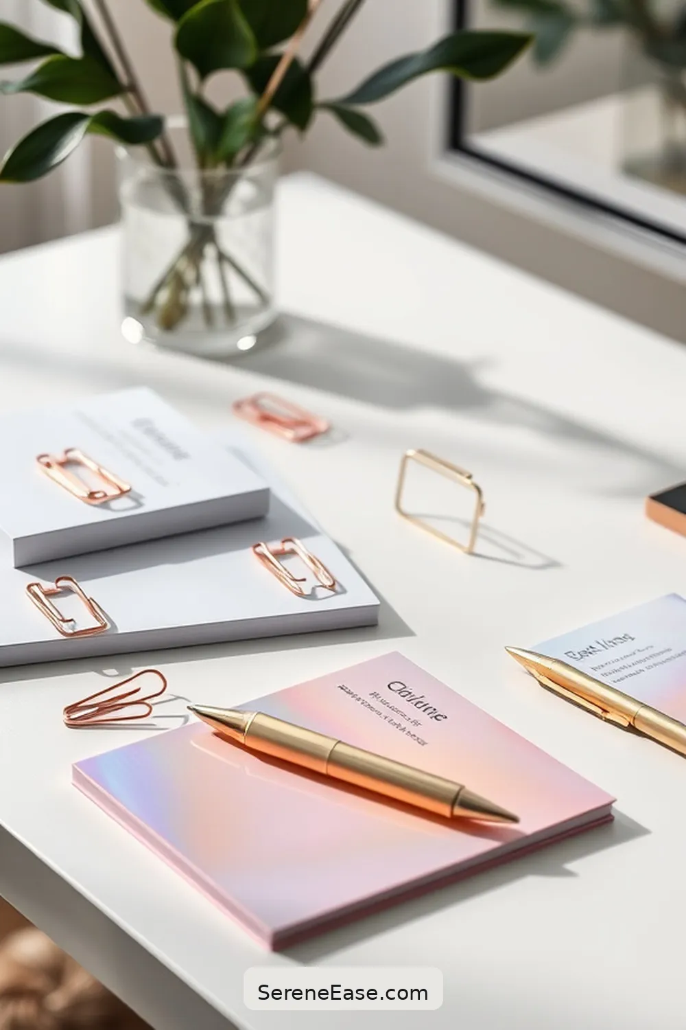 23 Ways to Incorporate Metallic Accents in a Scandinavian-Style Home Office 16 Metallic Stationery for 23 Ways to Incorporate Metallic Accents in a Scandinavian-Style Home Office