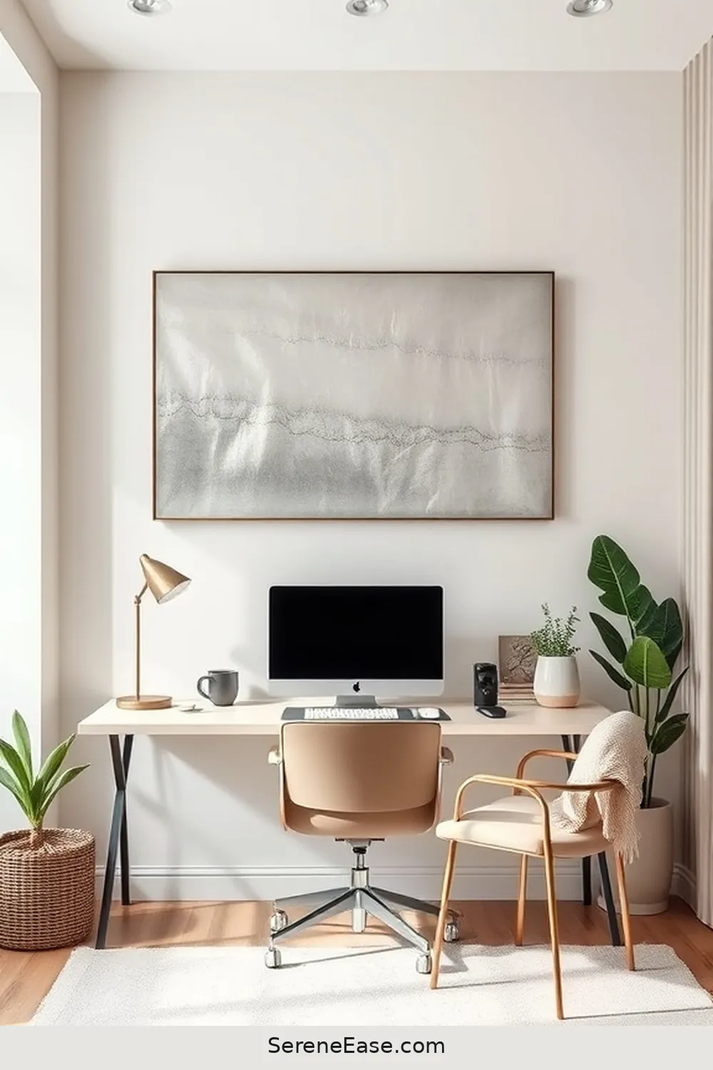 23 Ways to Incorporate Metallic Accents in a Scandinavian-Style Home Office 4 Metallic Wall Art for 23 Ways to Incorporate Metallic Accents in a Scandinavian-Style Home Office