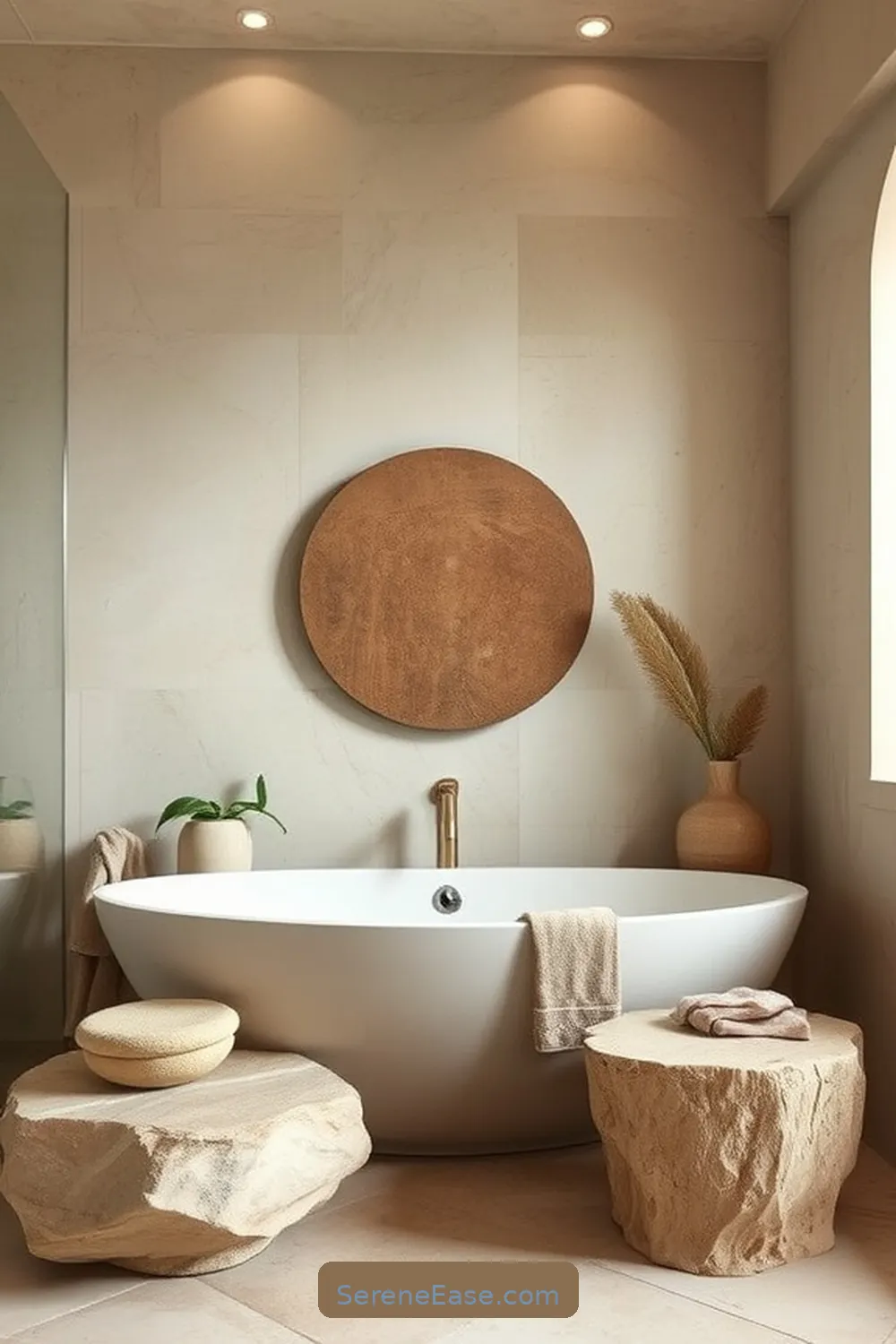 23 Ways to Incorporate Neutral Tones in Bohemian Bathroom Style 14 Incorporate Stone Elements for 23 Ways to Incorporate Neutral Tones in Bohemian Bathroom Style