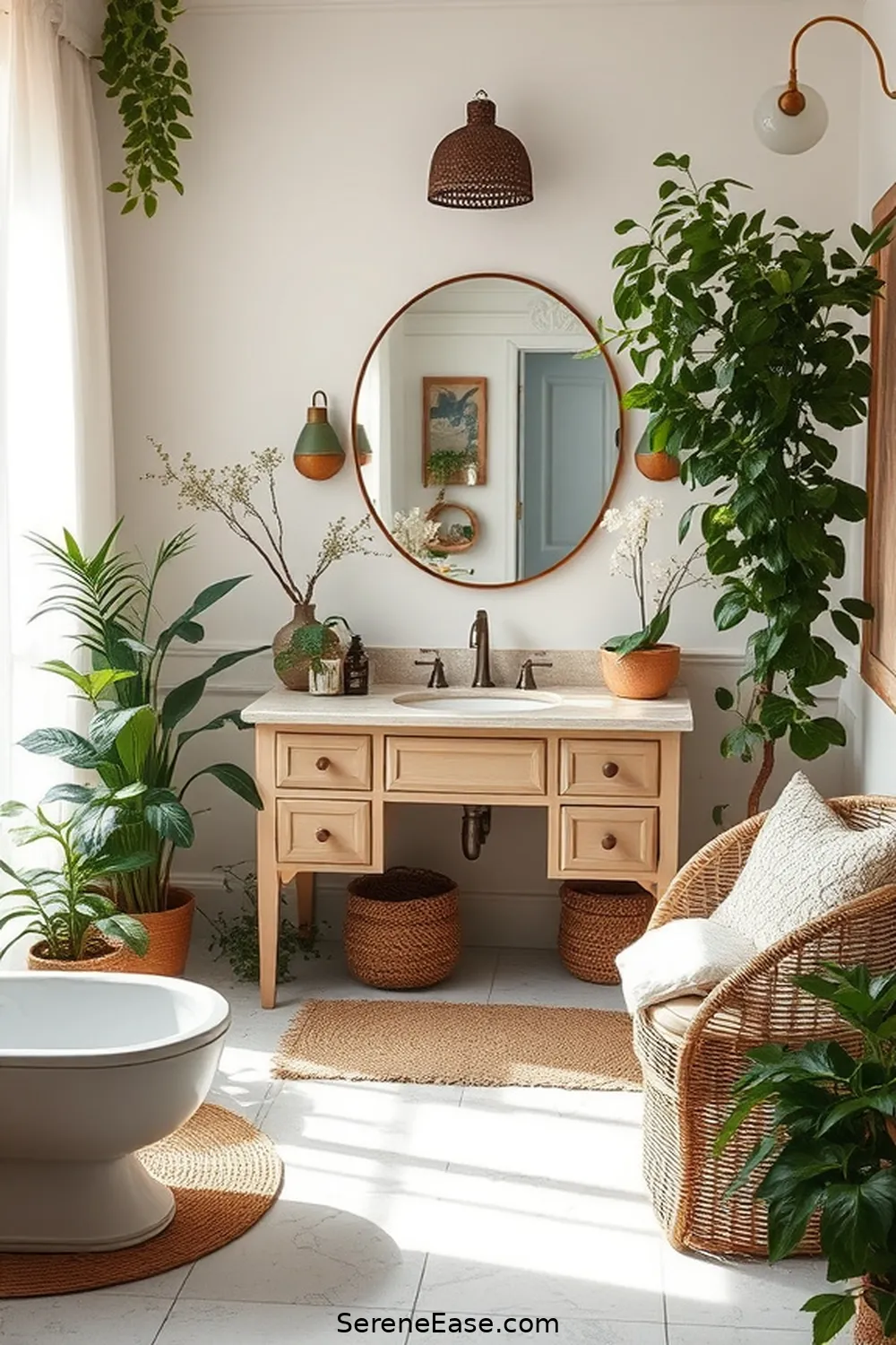 23 Ways to Incorporate Neutral Tones in Bohemian Bathroom Style 6 Select a Neutral Vanity for 23 Ways to Incorporate Neutral Tones in Bohemian Bathroom Style