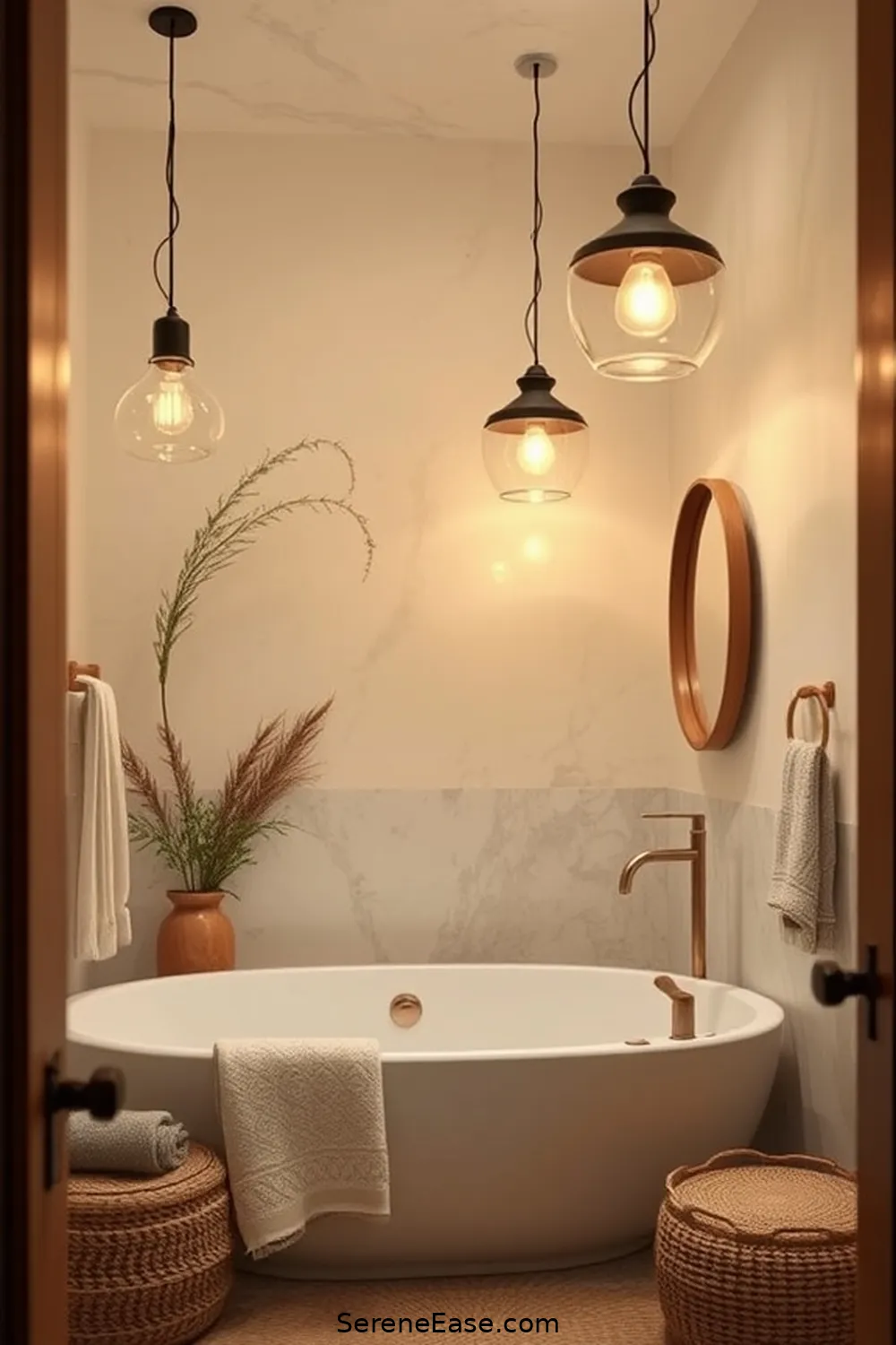 23 Ways to Incorporate Neutral Tones in Bohemian Bathroom Style 23 Use Soft Lighting Fixtures for 23 Ways to Incorporate Neutral Tones in Bohemian Bathroom Style