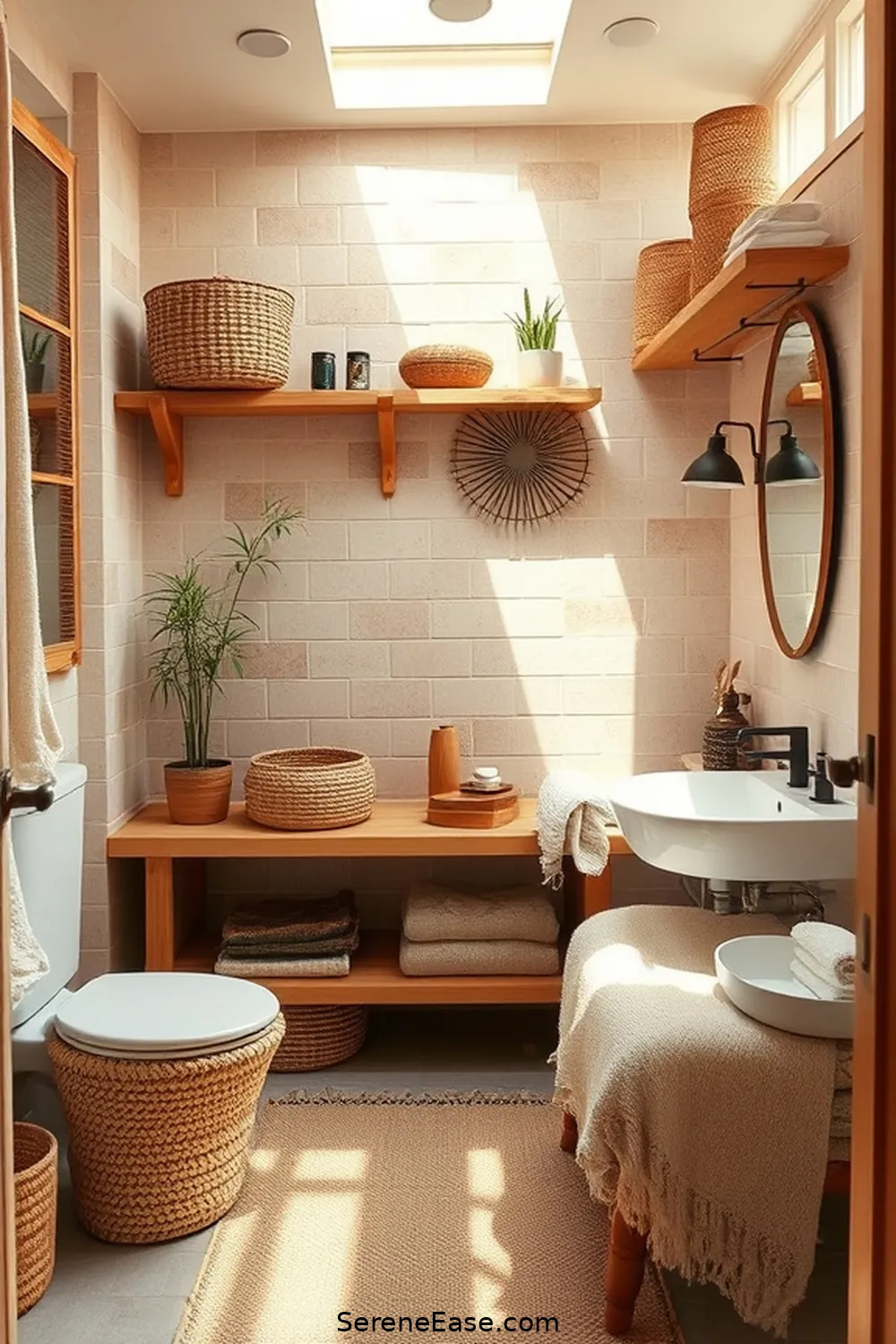 23 Ways to Incorporate Neutral Tones in Bohemian Bathroom Style 3 Utilize Natural Materials for 23 Ways to Incorporate Neutral Tones in Bohemian Bathroom Style