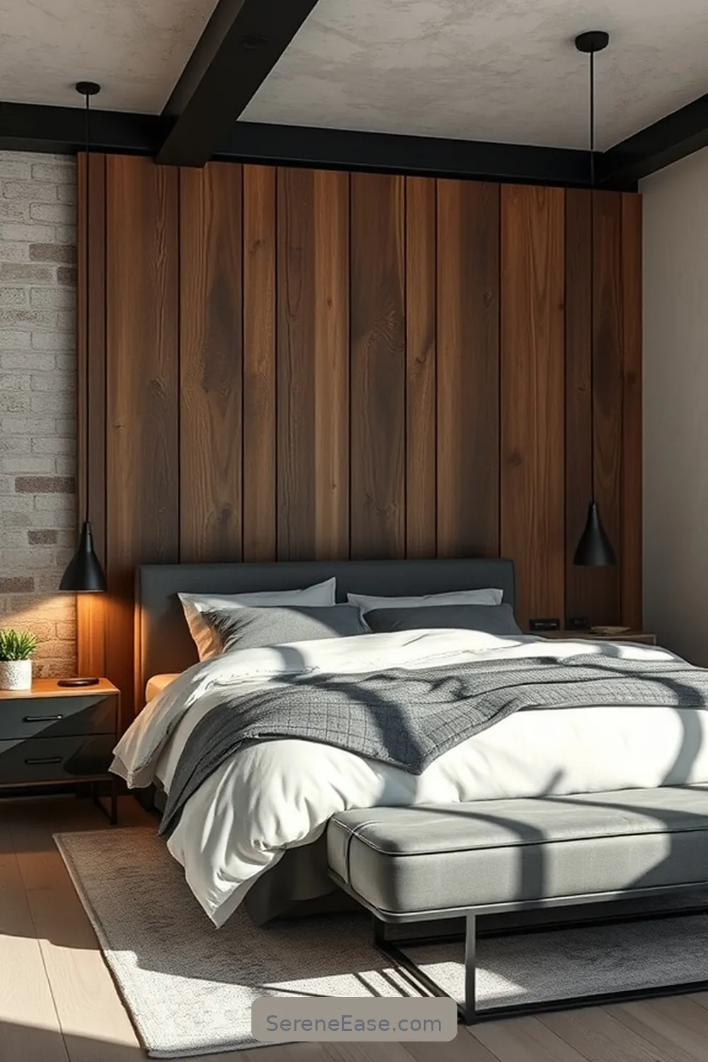 23 Ways to Incorporate Neutral Tones in Industrial Style Bedrooms 24 Create a Contrast With Dark Accents for 23 Ways to Incorporate Neutral Tones in Industrial Style Bedrooms