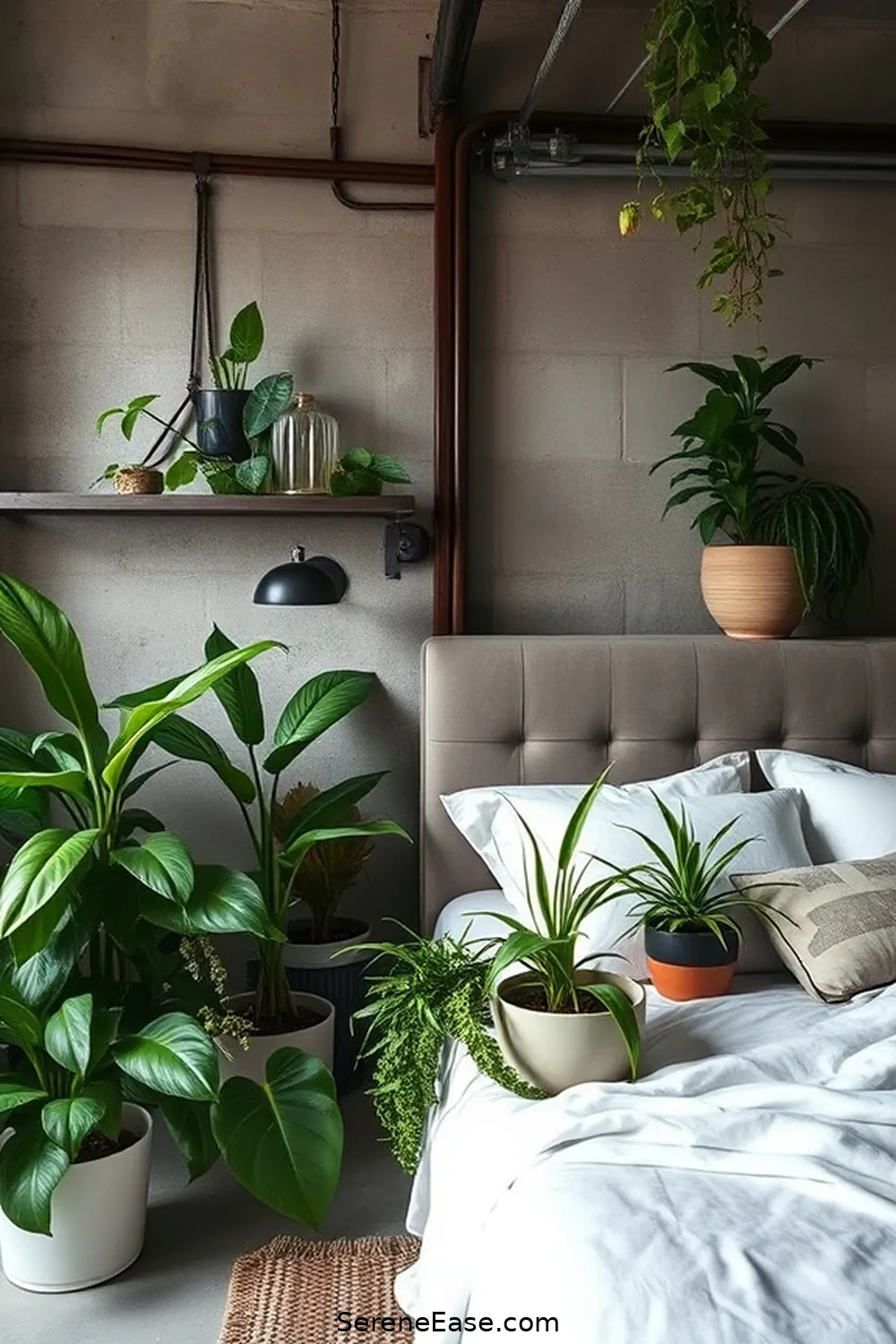 23 Ways to Incorporate Neutral Tones in Industrial Style Bedrooms 13 Incorporate Plants and Greenery for 23 Ways to Incorporate Neutral Tones in Industrial Style Bedrooms