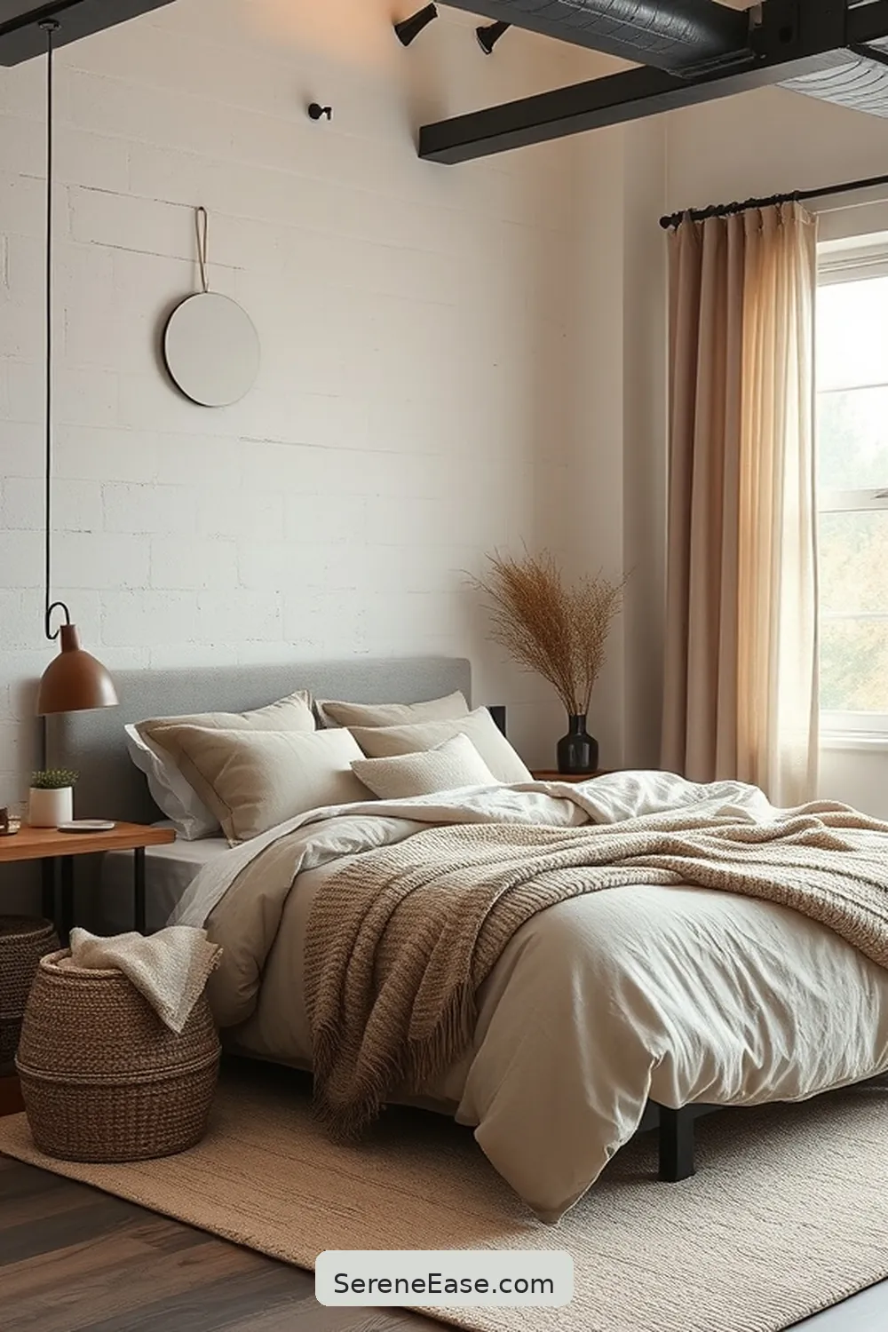 23 Ways to Incorporate Neutral Tones in Industrial Style Bedrooms 3 Use Soft Textiles for 23 Ways to Incorporate Neutral Tones in Industrial Style Bedrooms