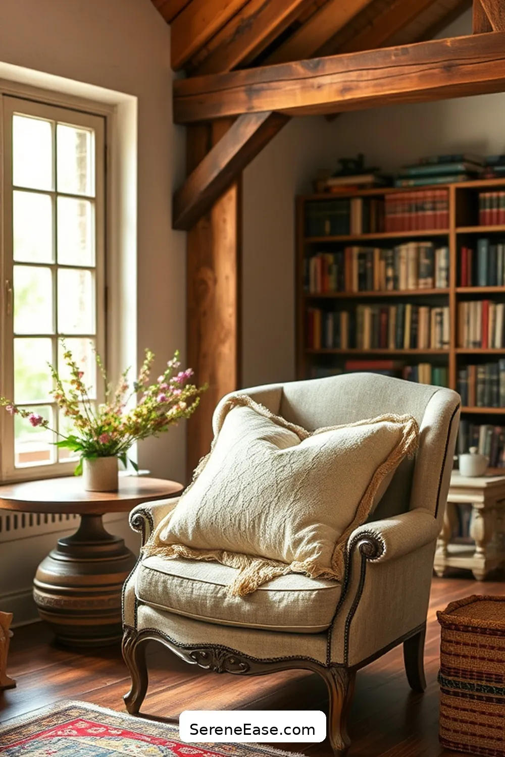 23 Ways to Incorporate Neutral Tones in Rustic-Style Libraries 11 Layer in Warm Ivory Throw Pillows for 23 Ways to Incorporate Neutral Tones in Rustic-Style Libraries