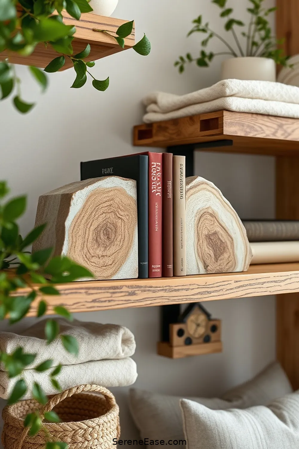 23 Ways to Incorporate Neutral Tones in Rustic-Style Libraries 23 Use Neutral-Colored Bookends for 23 Ways to Incorporate Neutral Tones in Rustic-Style Libraries