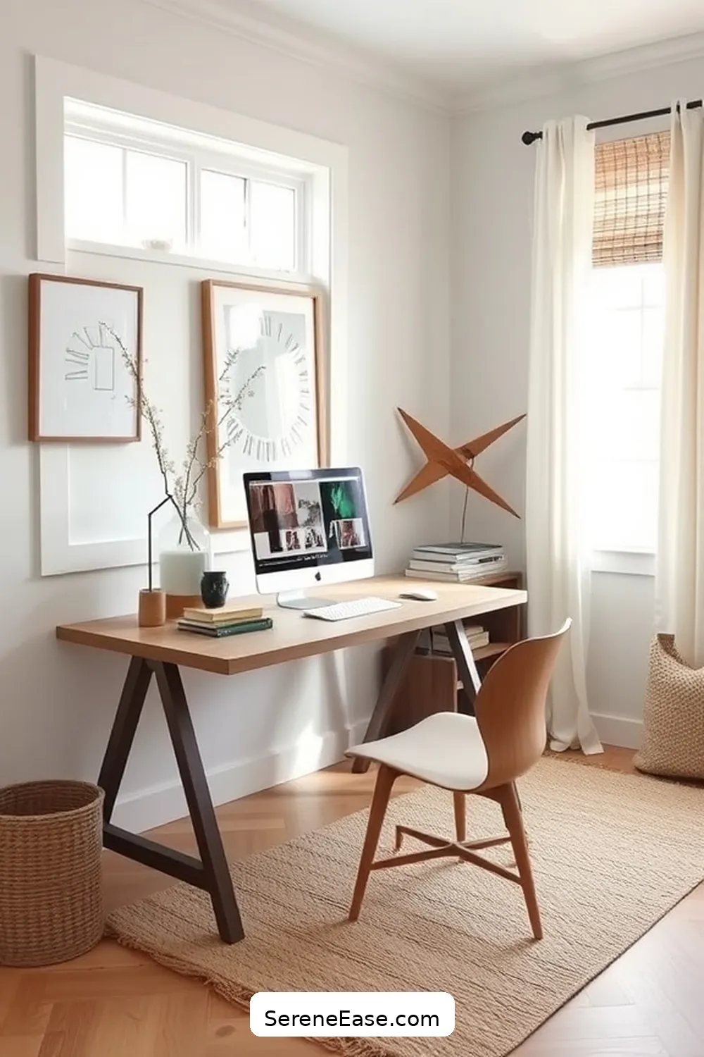 23 Ways to Incorporate Neutral Tones in Your Modern Farmhouse Style Home Office 8 Opt for Minimalist Decor for 23 Ways to Incorporate Neutral Tones in Your Modern Farmhouse Style Home Office