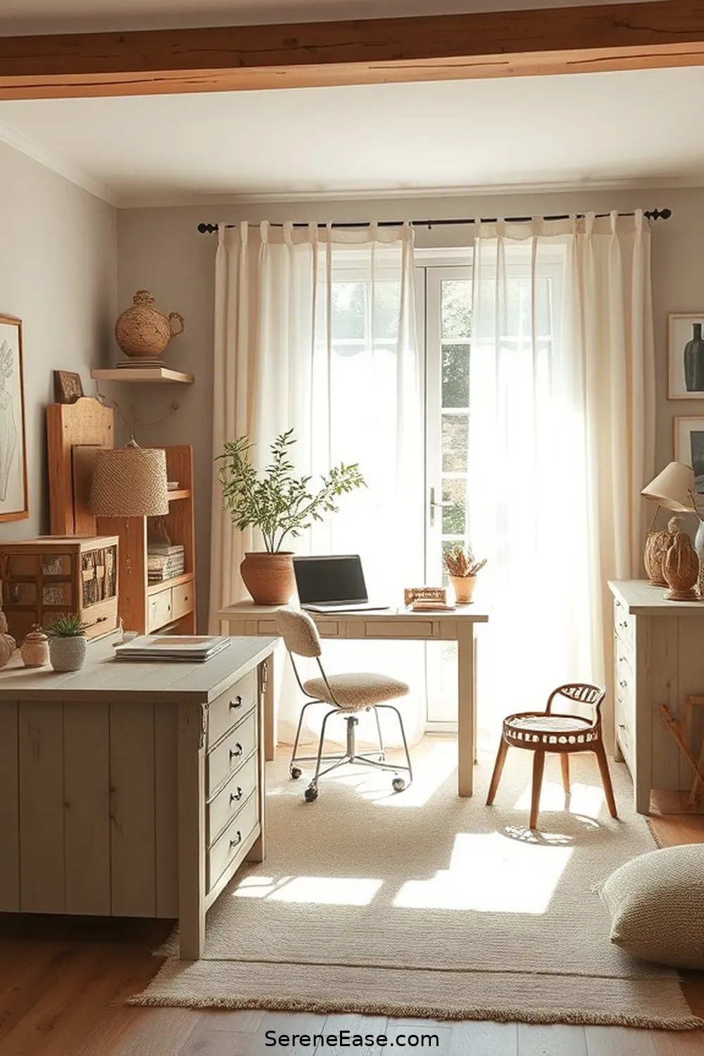 23 Ways to Incorporate Neutral Tones in Your Modern Farmhouse Style Home Office 5 Use Light-Colored Furniture for 23 Ways to Incorporate Neutral Tones in Your Modern Farmhouse Style Home Office